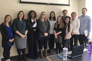 The financial aid department gathers for a group photo